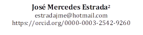 José Mercedes Estrada2
estradajme@hotmail.com
https://orcid.org/0000-0003-2542-9260
